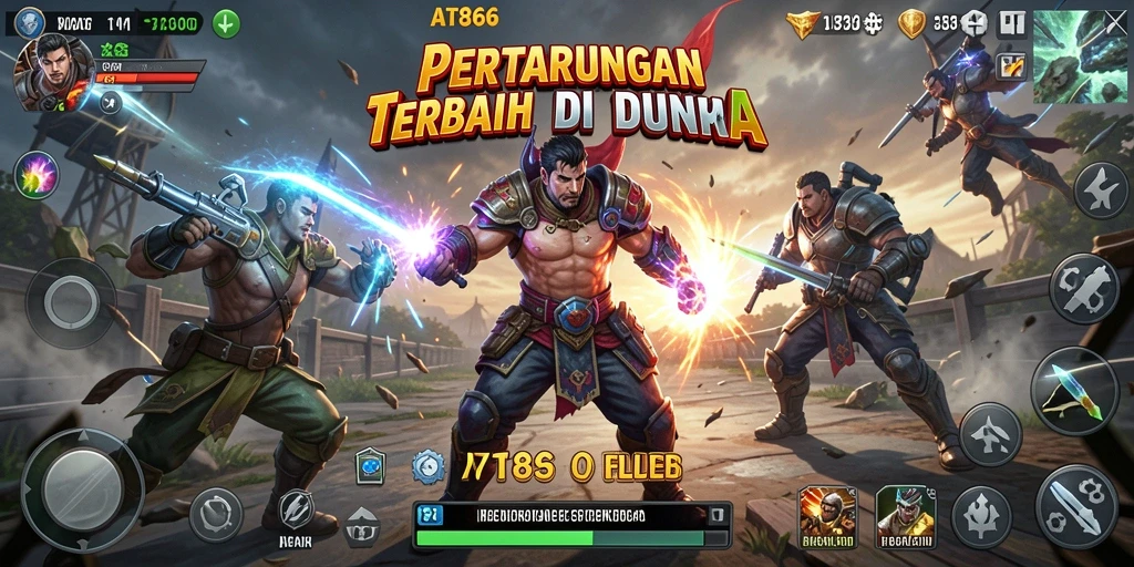 Tampilan gameplay AT866 yang mendebarkan dalam pertarungan Fighting.
