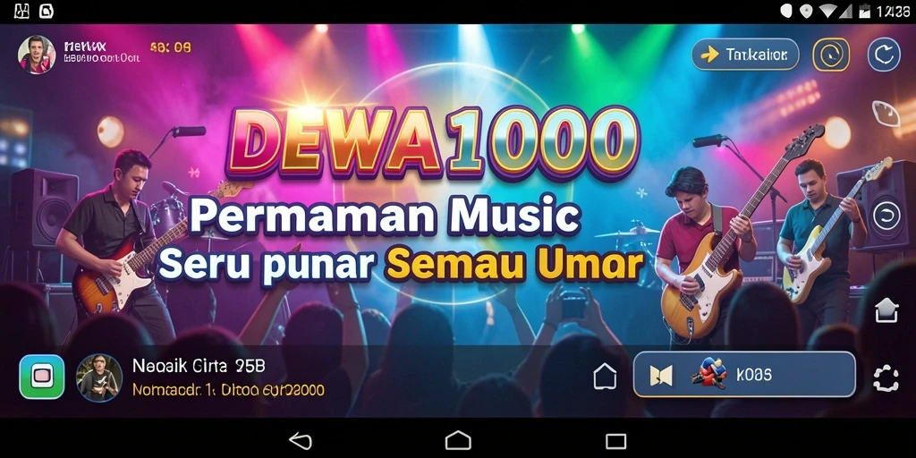 Tampilan menarik dari gameplay DEWA1000 dengan berbagai lagu.