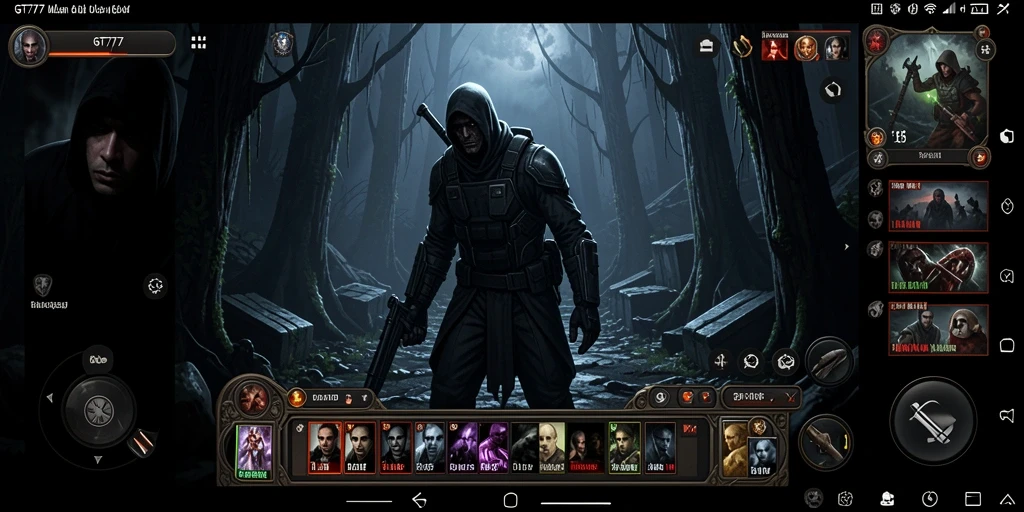 Gameplay GT777 menampilkan suasana menyeramkan di lingkungan kelam.