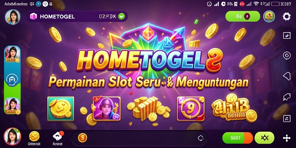Tampilan menawan gameplay slot HOMETOGEL dengan berbagai simbol.