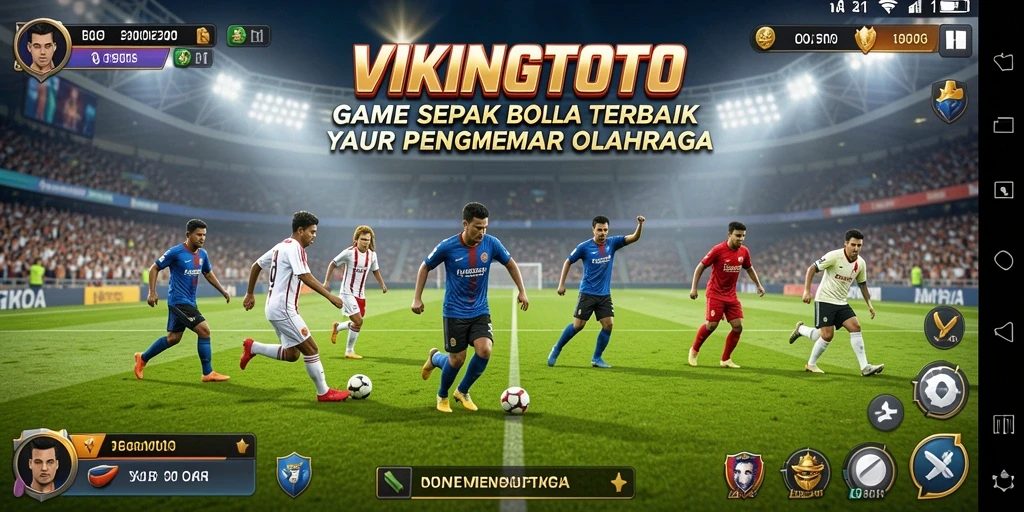 Screenshot VIKINGTOTO menampilkan pertandingan sepak bola yang mendebarkan.
